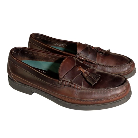 Sebago Other - Vintage Sebago Tassel Loafers Mens Size 11D Brown Leather Cross Strap Preppy